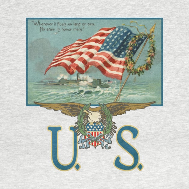 Vintage Star Spangled Banner with U.S. Eagle & Shield by MatchbookGraphics